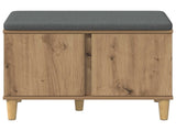 Hall Bench with Cushion with Door Artisan Oak 60 x 38 x 46 cm 891527