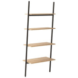 4-Tier Leaning Shelf Light Brown and Black 64x34x150.5 cm 336373