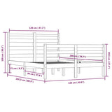 Bed Frame without Mattress Solid Wood Pine 120x200 cm White 3103709