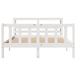 Bed Frame without Mattress White 140x190 cm Solid Wood Pine 3305754