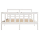 Bed Frame without Mattress White 140x190 cm Solid Wood Pine 3305754