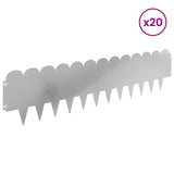 Lawn Edging 20 pcs 103 x 25 cm Steel Silver 8008709