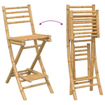 Outdoor Bar Stools with Footrests 2 pcs Foldable Bamboo 4108228
