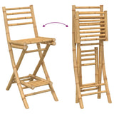 Outdoor Bar Stools with Footrests 2 pcs Foldable Bamboo 4108228
