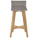 Bar Chair Set of 2 Brown Solid acacia wood Standard Footrest 44229