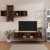7 Piece TV Cabinet Set Smoked Oak Engineered Wood 3114515