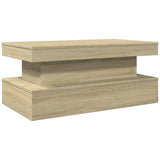 Coffee Table with LED Lights Sonoma Oak 90x50x40 cm 839849