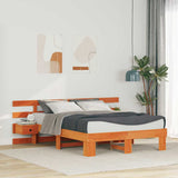 Bed Frame with Headboard Brown 140 x 190 cm Solid Pine Wood 3385696