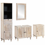 Bathroom Furniture Set with Drawer 4 pcs White Engineered Wood 3310074