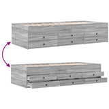 Daybed with Drawers without Mattress Grey Sonoma 100x200 cm 3280872