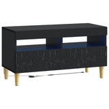 5 Piece LED TV Cabinet Black Engineered Wood 3416757
