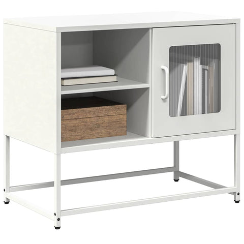 ZNTS TV Cabinet White 68x39x60.5 cm Steel 853391