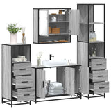 4 Piece Bathroom Furniture Set Grey Sonoma Engineered Wood 3301283