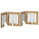 Dog Gate with Stands 4 pcs Artisan Oak 60 x 60 cm 892156