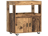 Bar Cart Oak Wood 60 x 39.5 x 89 cm Engineered Wood 8015684