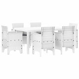 Garden Dining Set 7 pcs White Polt rattan 3378565