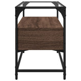 TV Cabinet with Glass Top Brown Oak 80x35x51 cm Engineered Wood 846063