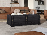 Storage Box Black Plywood Large Storage Box Rectangular 60797