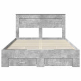 Bed Frame Concrete Grey 140 x 190 cm Engineered Wood 3409982