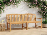 Handcarved Rose Bench 150 x 60.5 x 95 cm Solid Teak Wood 42030021