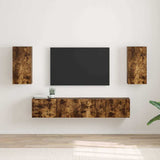 TV Wall Cabinet Wall-mounted 2 pcs Smoked Oak 30 x 31 x 60 cm 892280