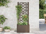 Garden Raised Bed with Trellis and Self Watering System Mocha 313964