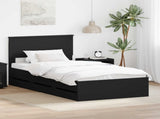 Bed Frame with Drawer Black 100 x 200 cm Engineer Wood 3410736