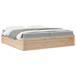 ZNTS Bed with Mattress 200x200 cm Solid Wood Pine 3281922