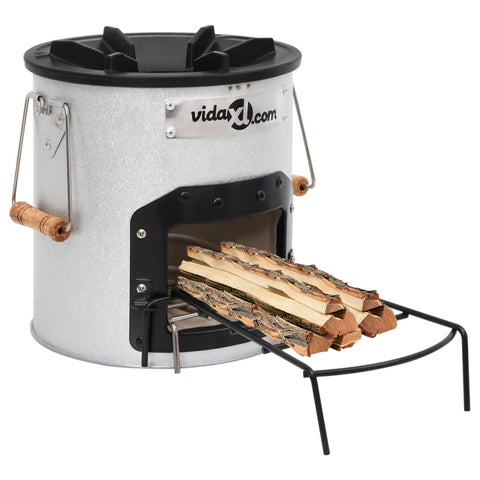 Camping Wood Stove Silver 45x25x26 cm Steel 319438