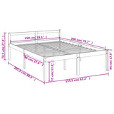 Senior Bed without Mattress Black 150x200cm King Size 810623