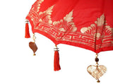 Parasol with Base Red 95 x 95 x 260 cm Cotton and Wood 3356912