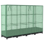 ZNTS Raised Bed with Greenhouse Cover Rattan Look 160x40x123 cm 4015812