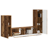 TV Cabinet Set Wall-mounted 4 pcs Old Wood Engineered Wood 3409031