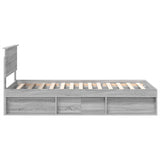 Bed Frame Grey Sonoma 75 x 190 cm Engineered wood 3407945