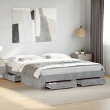 Bed Frame with Drawers without Mattress Concrete Grey 200x200 cm 3280359