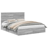 Storage Bed Grey Sonoma 160 x 200 cm Engineered Wood 3411192