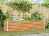 Garden Raised Bed Light Brown 240 x 40 x 77 cm Galvanised Steel 42017330
