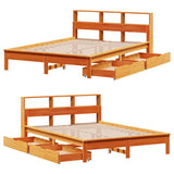 Bookcase Bed without Mattress Wax Brown 160x200 cm Solid Wood Pine 3309805