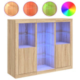 Sideboards with LED Lights 3 pcs Sonoma Oak Engineered Wood 3209123