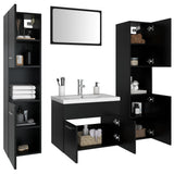 Bathroom Furniture Set Black Engineered Wood 3071046