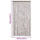 Insect Curtain Taupe and White 100x220 cm Chenille 325462