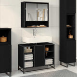 Bathroom Cabinet Black Oak 80 x 33 x 60 cm Engineered Wood 883639