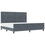 ZNTS Dark Grey Velvet Bed Frame 200x200 cm 3345030