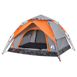 ZNTS Camping Tent Dome 3-Person Grey and Orange Quick Release 4004179