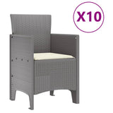 Garden Dining Set with Cushion 11 pcs Light grey and Cream 3378771
