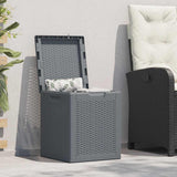 Garden Storage Box Grey PP Rattan 90 L 364059