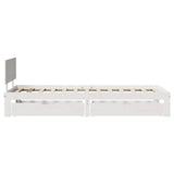 Bed Frame with Drawers without Mattress White 75x190 cm Small Single 3301969