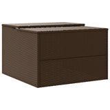 Robot Mower Garage Brown 86x90x52/57 cm Poly Rattan 365405
