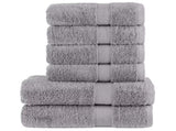 6 Piece Premium Towel Set SOLUND Grey 600 gsm 137560