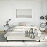Bed Frame without Mattress White California King Faux Leather 347286